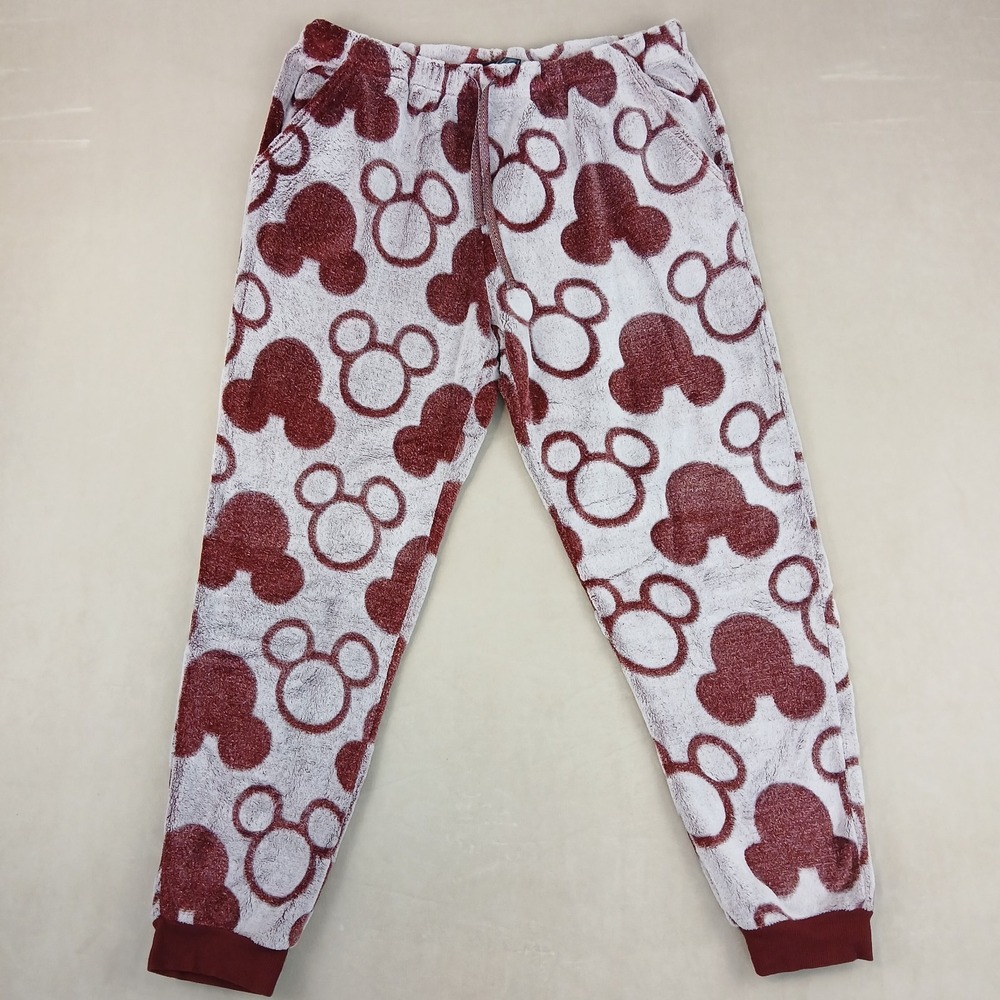 Disney Large Womens Pajama Pants Cozy Plush Mickey Minnie Mouse Costco 30x28‎